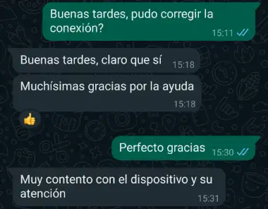 Encantado con el dispositivo y la atención