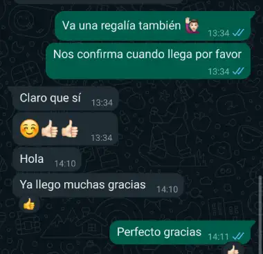 Entrega puntual y hasta con regalía incluida