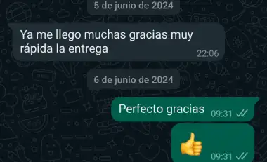 Muy satisfecho con la velocidad de entrega