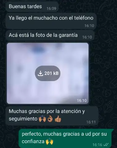 Teléfono y garantía recibidos, excelente atención